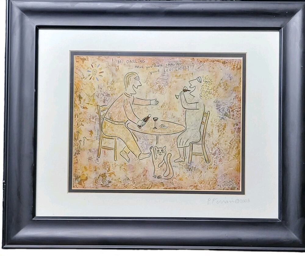 Philippe Ferrari "The Wine Lovers" French Prints Signed 2003 New Famed